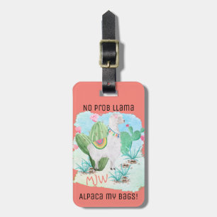 Inget Prob Llama Alpaca My Bags - korallets Person Bagagebricka