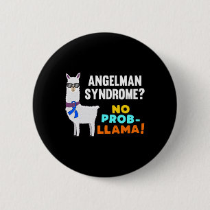 Inget Prob-llama Angelman syndrom Warrior Överleva Knapp