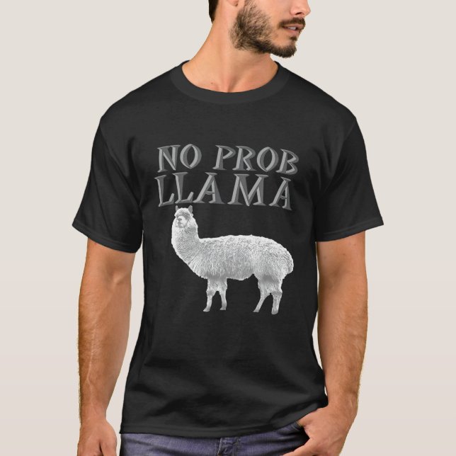 Inget Prob Llama Farmhouse Animal T Shirt (Framsida)