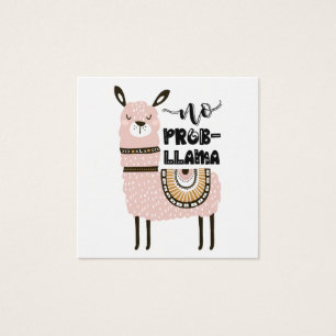 Inget Prob-Llama gulligt roligt Fyrkantigt Visitkort
