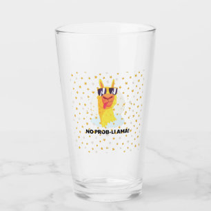 Inget-Prob-Llama Rolig Söt Llama med Stjärnor Glaskopp