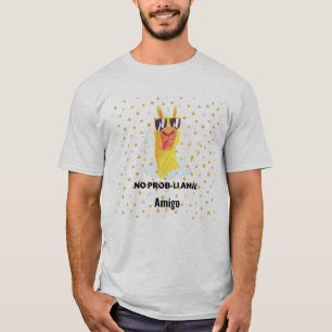 Inget-Prob-Llama Rolig Söt Llama med Stjärnor  T Shirt