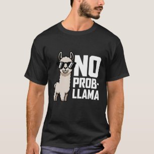 Inget Prob-Llama Roliga Coola Solglasögon Tecknad T Shirt