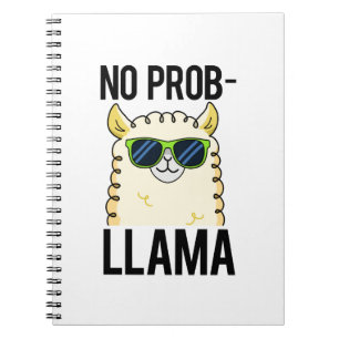 Inget-Prob-Llama Rollig Cool Llama Puns Anteckningsbok