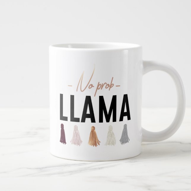 Inget Prob Llama| Tassel Guld Jumbo Mugg (Höger)