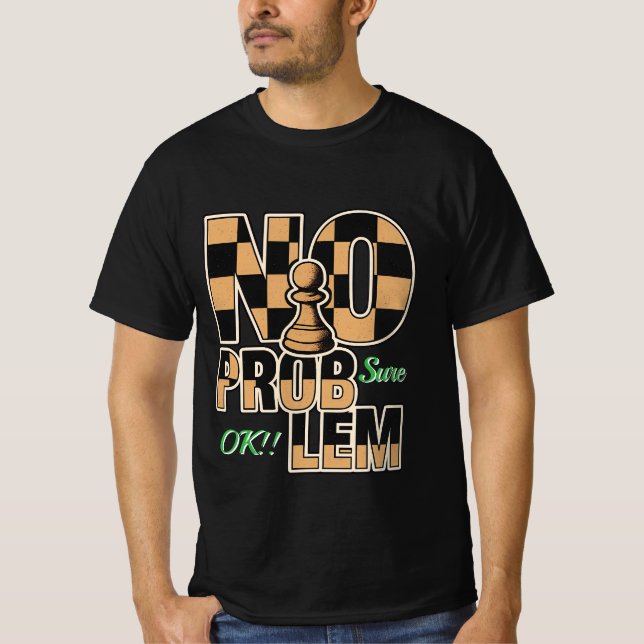 Inget Problem Schack Bonde Grafisk Herr T-Shirt  (Framsida)