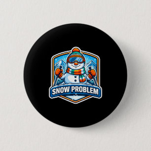 Inget problem snömannen skidåkning skidälskare sno knapp
