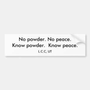 Inget pudra. Ingen fred. Know pudrar. Vet peace. Bildekal