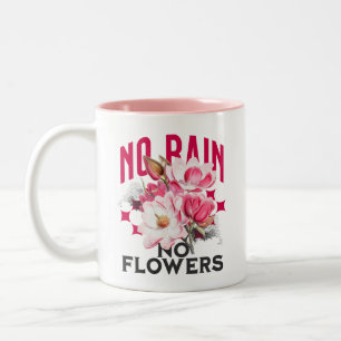 Inget Regn Inga Blommor Magnolia Blommotiv Motivat Två-Tonad Mugg