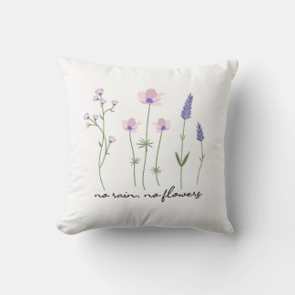Inget regn inga blommor Wildflower T-Shirt Kudde