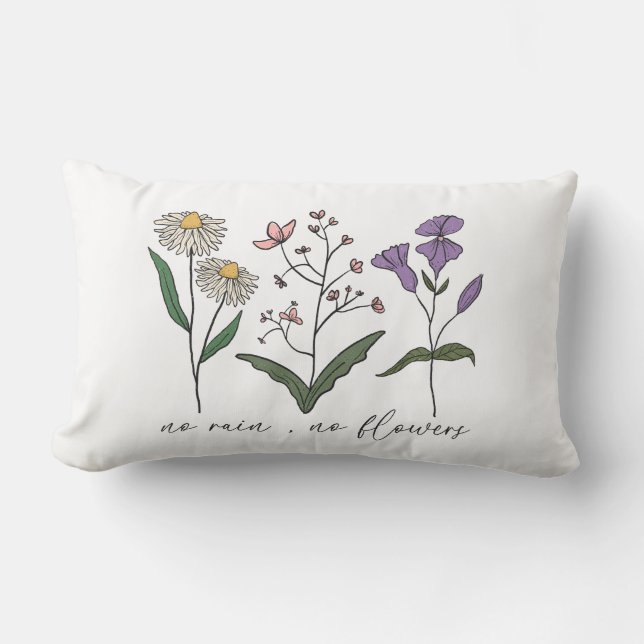 Inget regn, ingen blomma lumbarkudde (Framsida)