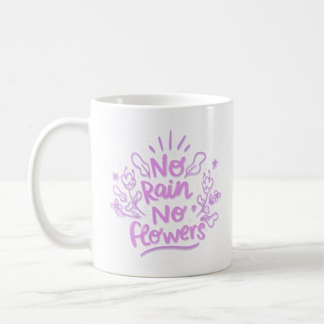 Inget regn på blommor kaffemugg (Vänster)