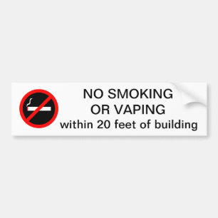 INGET - röka ELLER VAPING inom 20 fot av byggnad Bildekal
