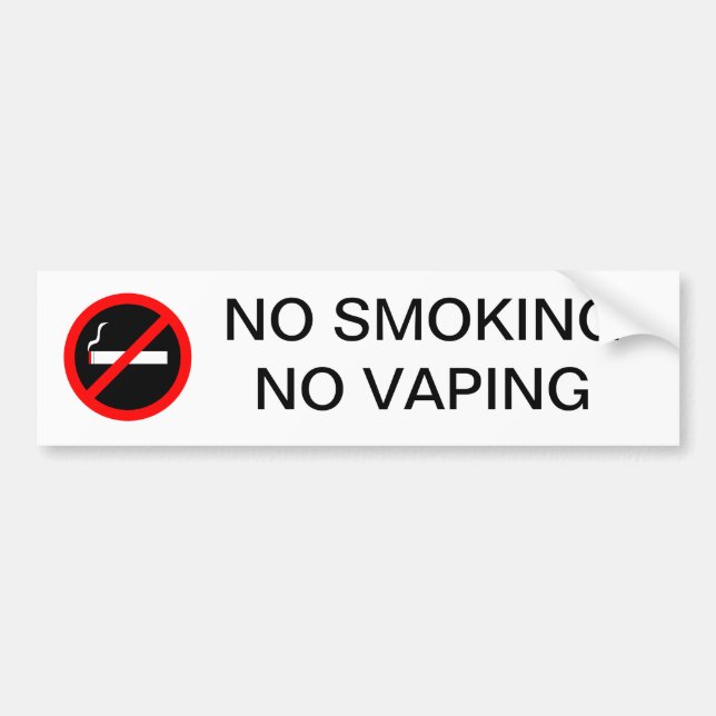 INGET - röka INGEN VAPING UNDERTECKNA Bildekal (Framsidan)