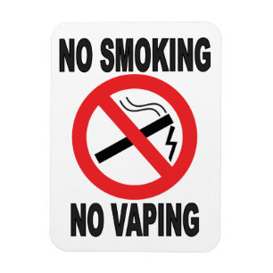 Inget - röka ingen Vaping varning underteckna Magnet
