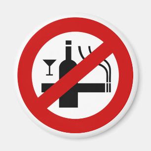 Inget - röka thailändsk alkohol⚠ underteckna magnet