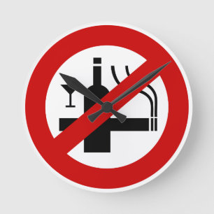 Inget - röka thailändsk alkohol⚠ underteckna rund klocka
