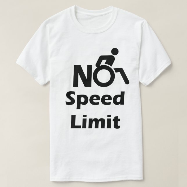Inget rusa begränsar för rullstolar t-shirt (Design framsida)