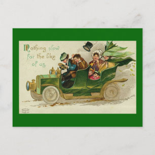 Inget saktar St. Patrick-dagen Vintage bil Vykort