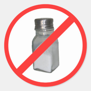 Inget salt runt klistermärke