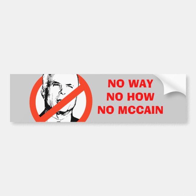 INGET SÄTT, INGET HUR, INGET MCCAIN-koffertdekal Bildekal (Framsidan)