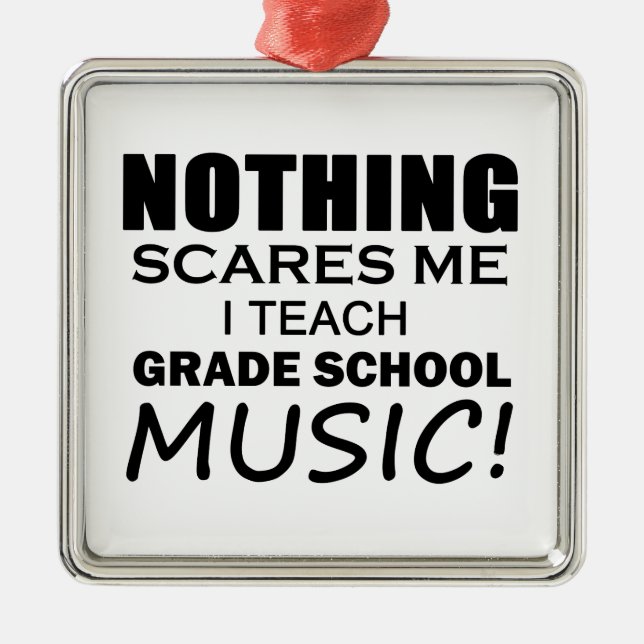 Inget Skrämmer mig Klass School Music Julgransprydnad Metall (Framsidan)