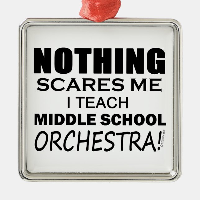 Inget Skrämmer mig Mitten School Orchestra Julgransprydnad Metall (Framsidan)
