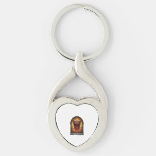 Inget skrämmer mig Röd hornskalle spindelnät Hall Twisted Heart Silverfärgad Nyckelring