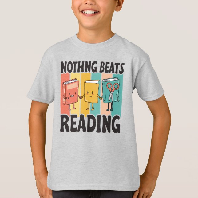 Inget slag Läser | Funny Bok Älskare T Shirt (Framsida)