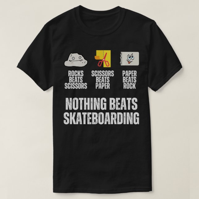 Inget slag Skateboarding Sten Pappra sax Fu T Shirt (Design framsida)