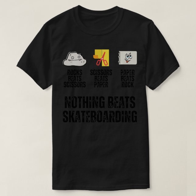 Inget slag Skateboarding Sten Pappra sax Fu T Shirt (Design framsida)