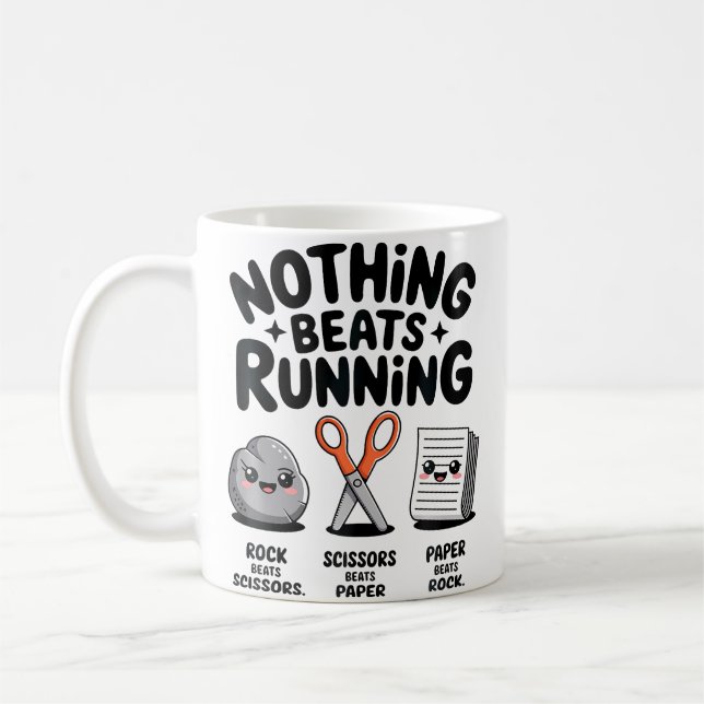 Inget Slår Running Rock Paper Scissors Love Run Kaffemugg (Vänster)