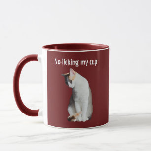 Inget slickande på min kopp Rolig kattmugg