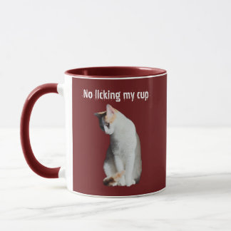 Inget slickande på min kopp Rolig kattmugg