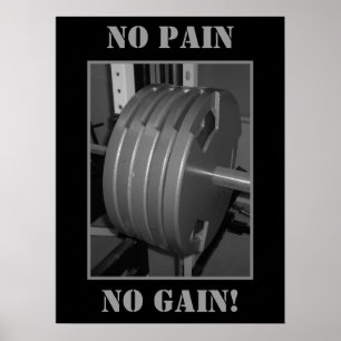 INGET SMÄRTA INGEN AFFÄRSVINST! Weightliftingen Poster