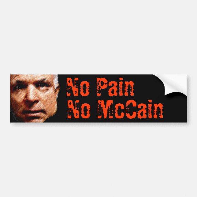 Inget smärta, ingen McCain Bildekal (Framsidan)