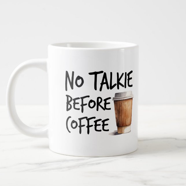Inget snack före kaffe rolig älskare present jumbo mugg (Vänster)