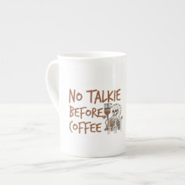 Inget snack före kaffe rolig kattälskare present benporslin mugg