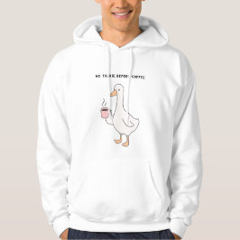 Inget Snack innan Kaffe – Rolig Anka Kaffeälskare Hoodie
