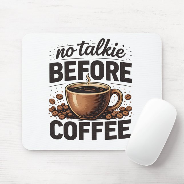 Inget Snack Innan Kaffet – Rolig Retro Kaffeälskar Musmatta (Med mus)