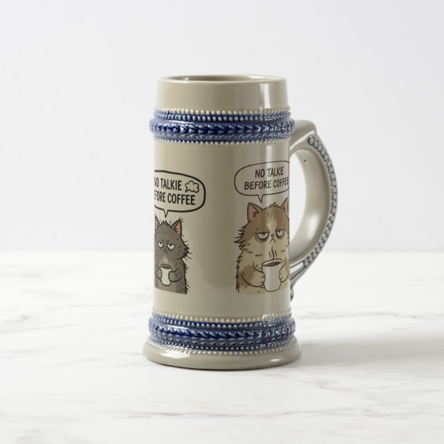 Inget Snack Prat Innan Kaffe Rolig Katt Kopp | Gru (Framsida höger)