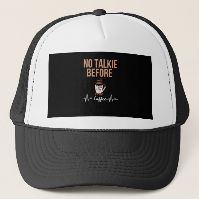 Inget Snackande Innan Kaffe Humor Kaffeälskare KON Keps (Framsida)