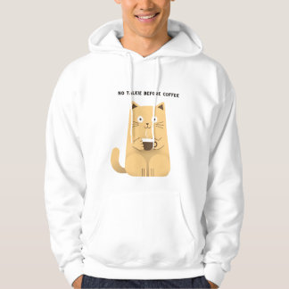 Inget Snackis Innan Kaffe – Rolig Katt Kaffe Älska Hoodie