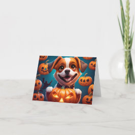 INGET SPRÅK BEHANDLAR BARA Cute Halloween Puppy OW Kort