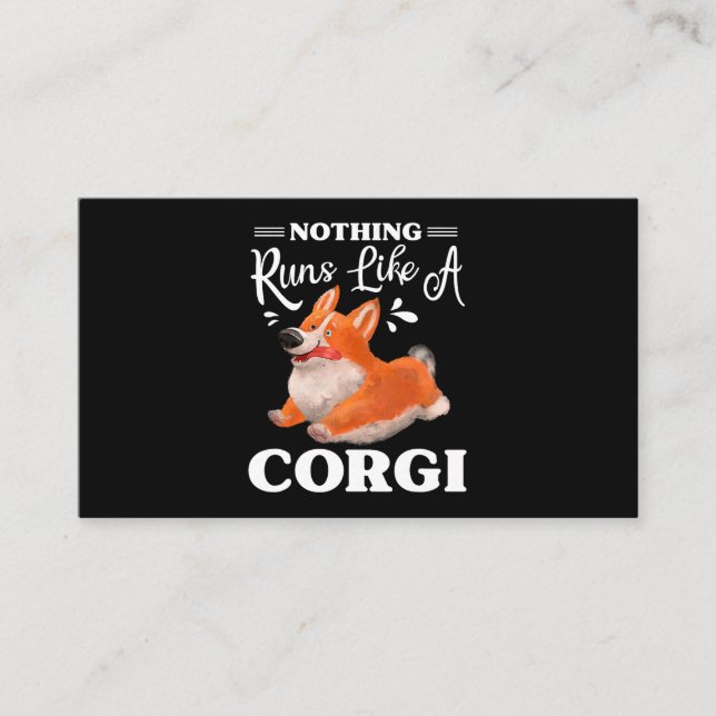Inget Springa som Corgi Funny Cute Corgi 230 Visitkort (Framsida)