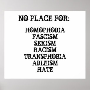 Inget ställe för hataffisch poster