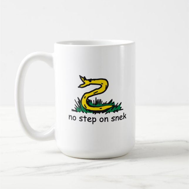 Inget steg på smygmemorandumet Gadsden parody Snek Kaffemugg (Vänster)