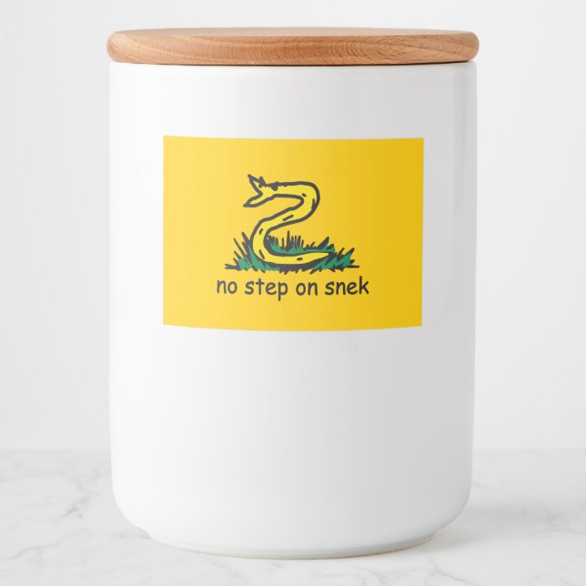 Inget steg på smygmemorandumet Gadsden parody Snek Mat Etiketter (Framsida)