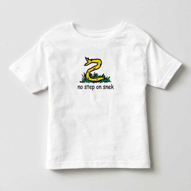 Inget steg på smygmemorandumet Gadsden parody Snek T Shirt (Framsida)