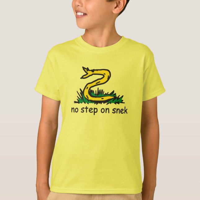 Inget steg på smygmemorandumet Gadsden parody Snek T Shirt (Framsida)